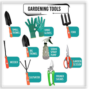 10CLUB Garden Tool Kit - 9 Pieces